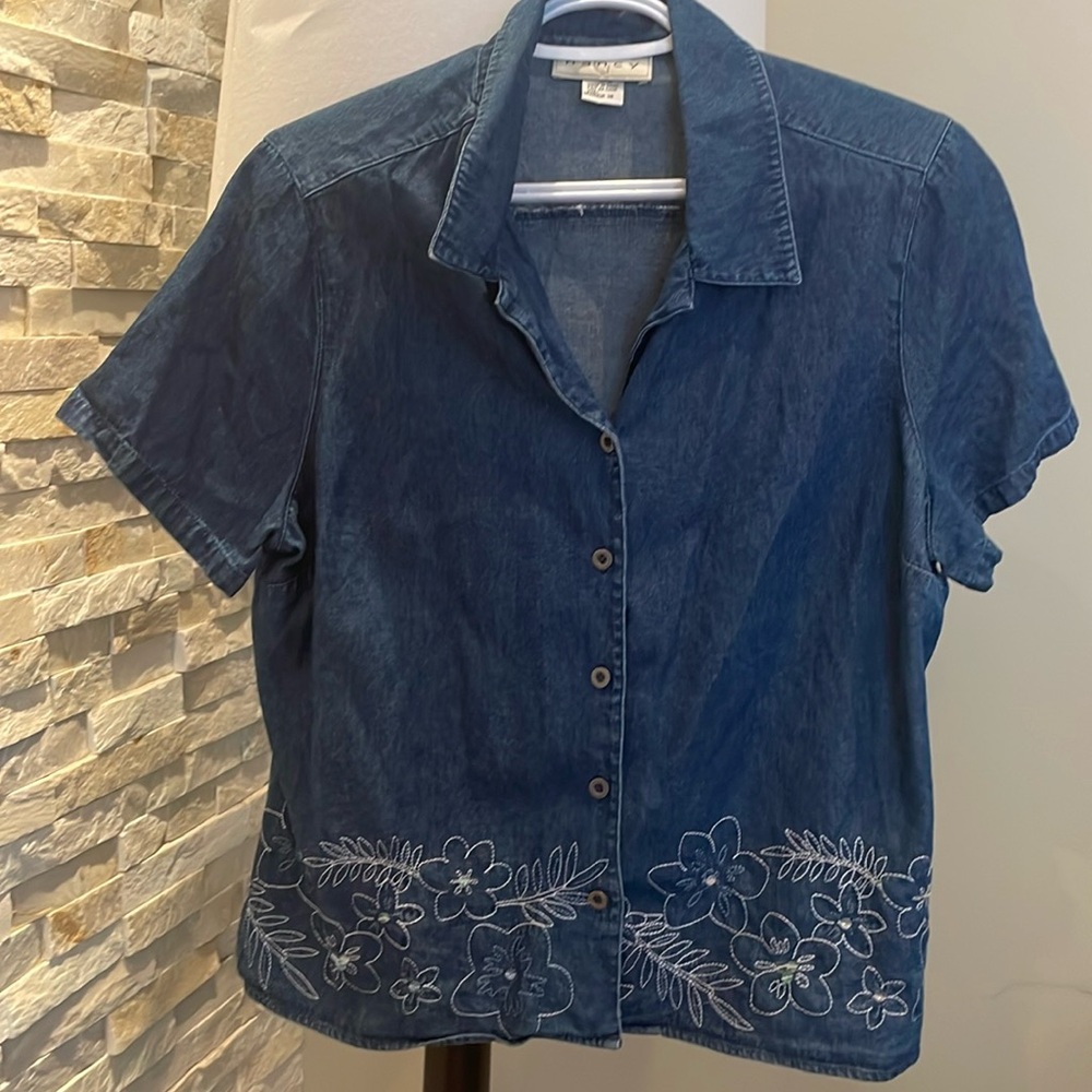Vintage Jean Button Down Top